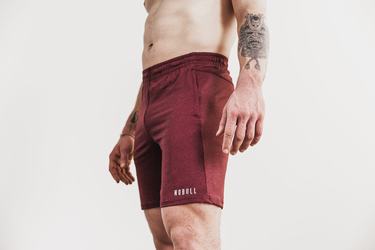 Nobull Lightweight Knit 9" Men's Shorts Dark Red | Australia (VR4720)